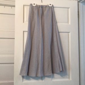 CP shades light grey full long linen skirt size m